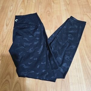 Womens Black Camouflage Leggings